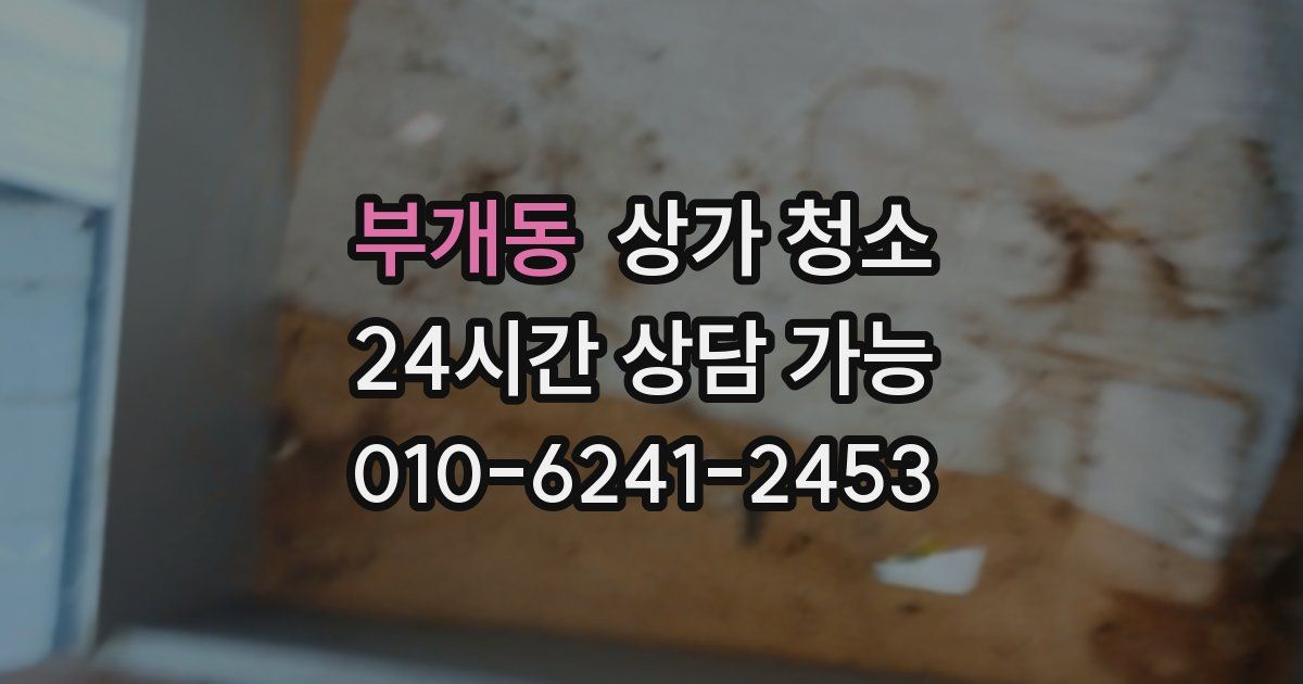 부개동 상가 청소