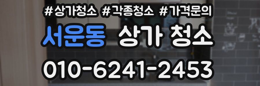서운동 상가 청소