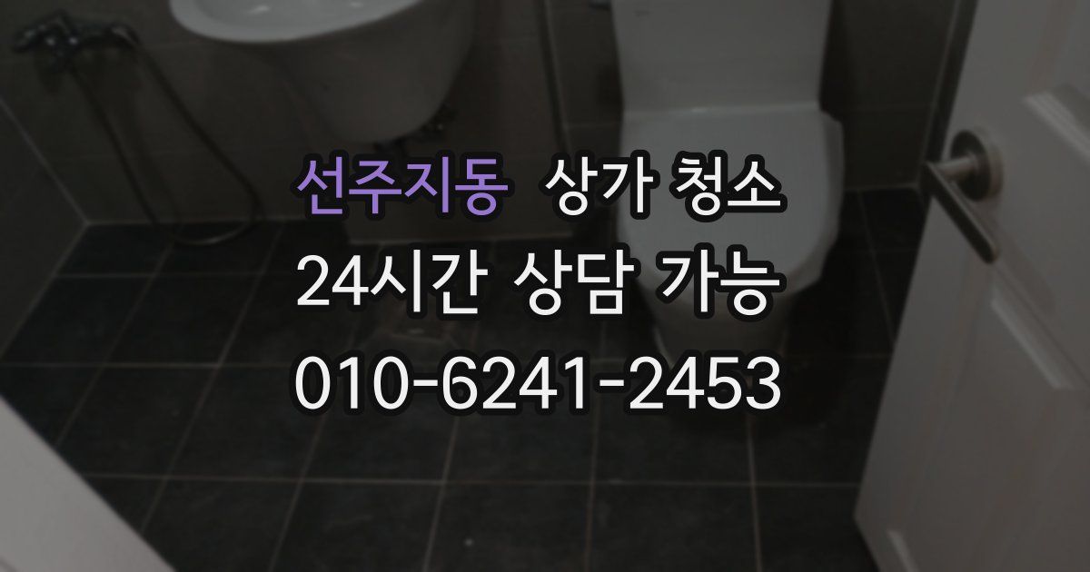 선주지동 상가 청소
