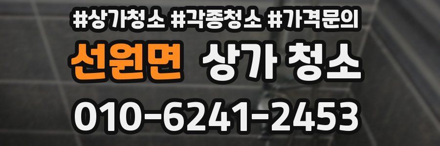 선원면 상가 청소