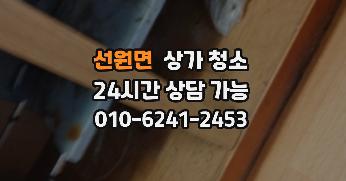 선원면 상가 청소