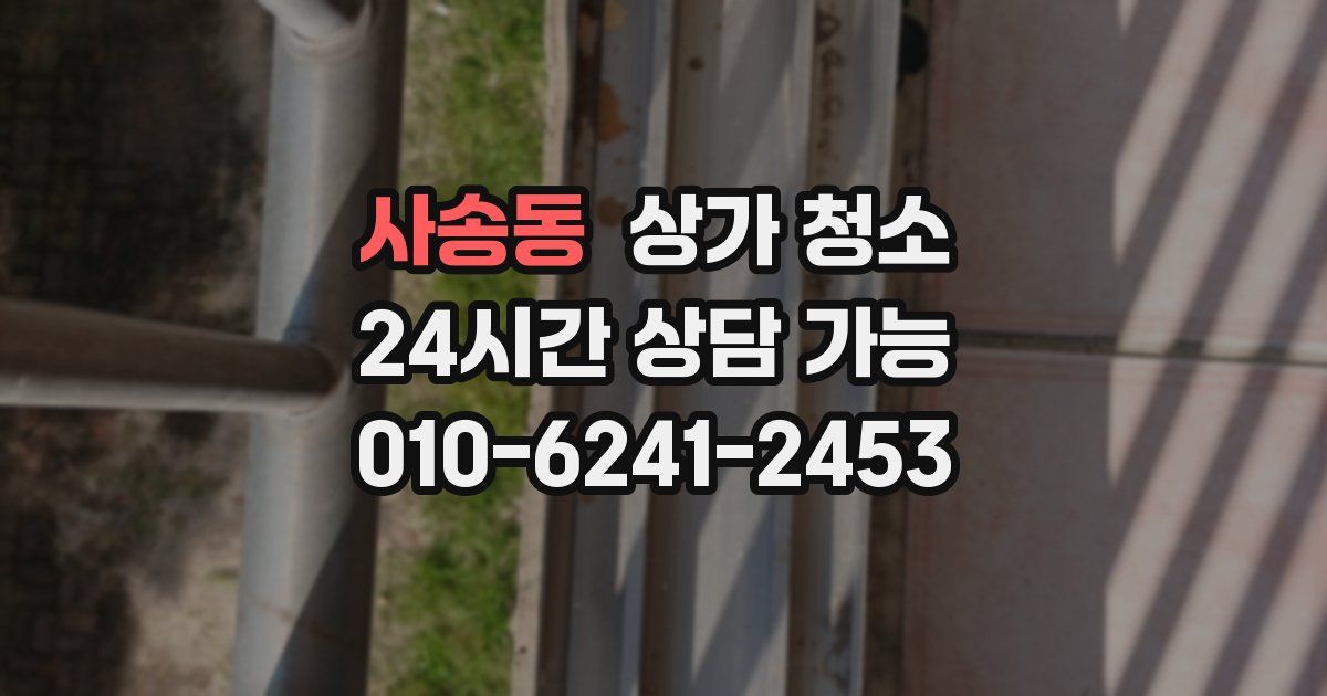 사송동 상가 청소