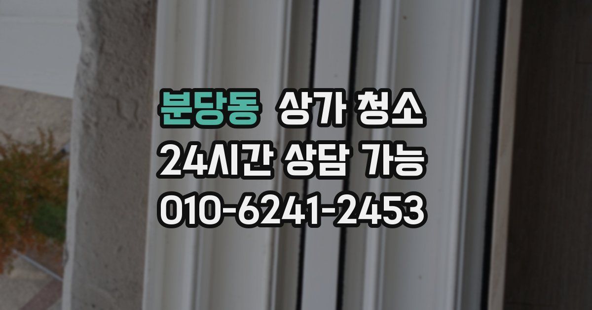 분당동 상가 청소