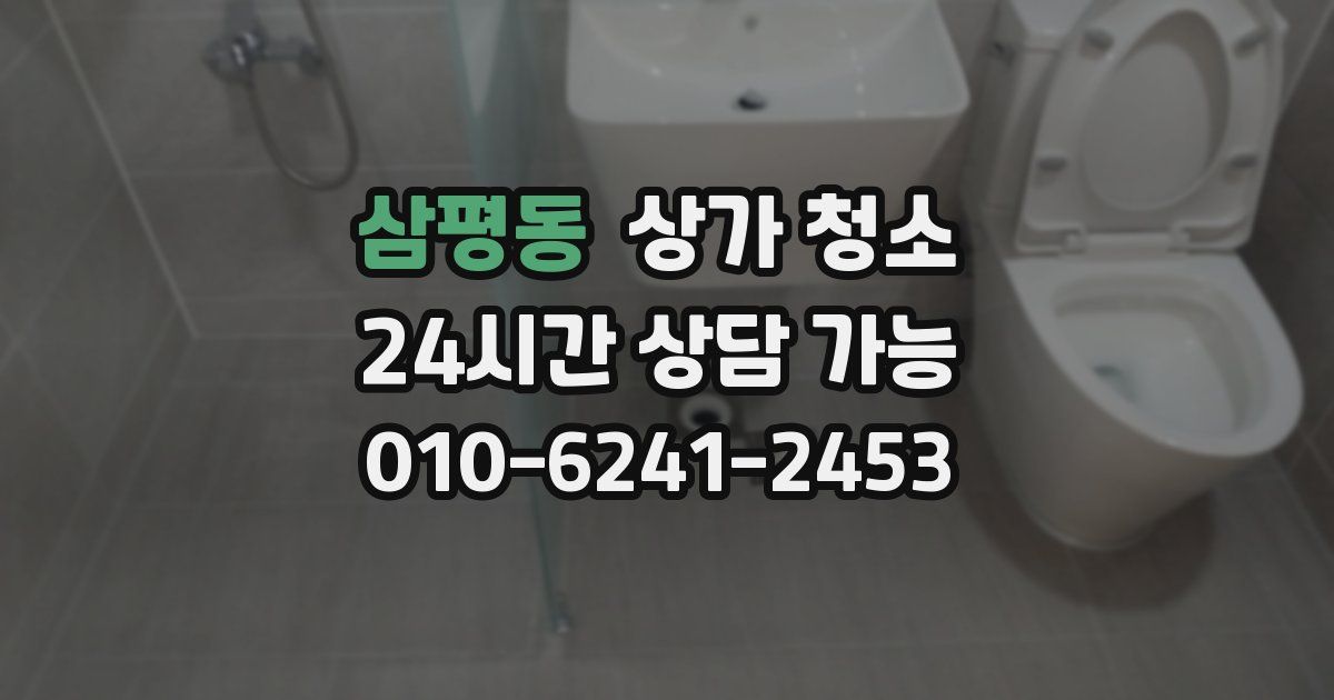 삼평동 상가 청소