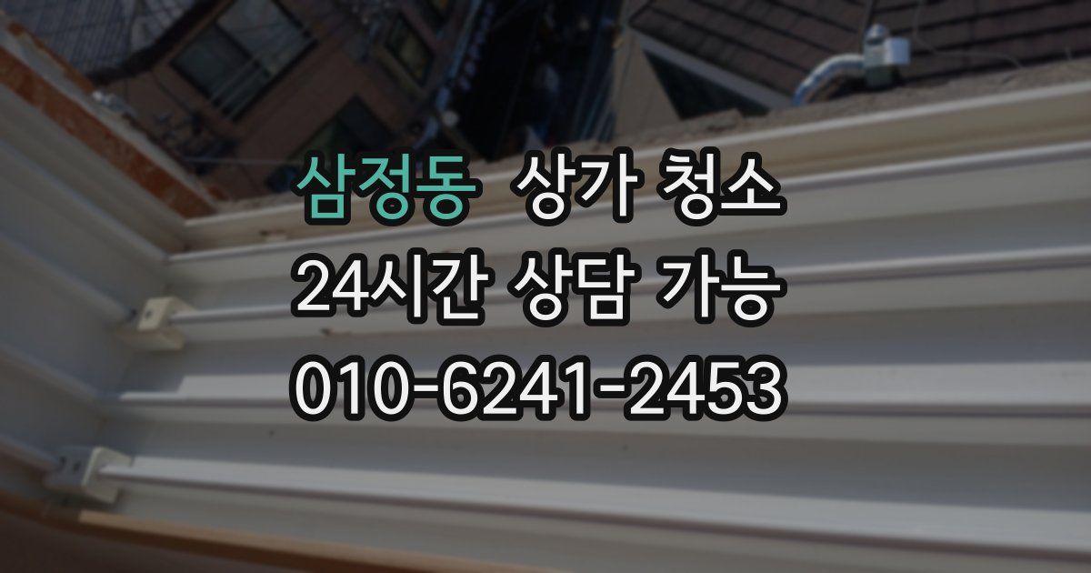 삼정동 상가 청소