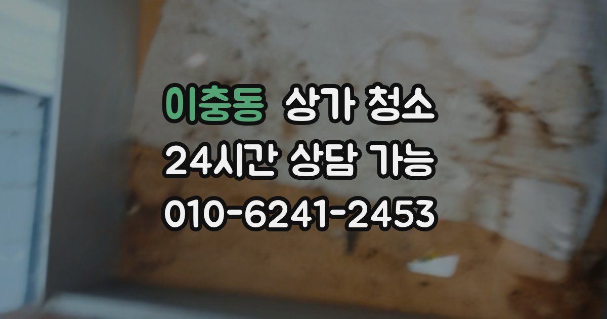 이충동 상가 청소