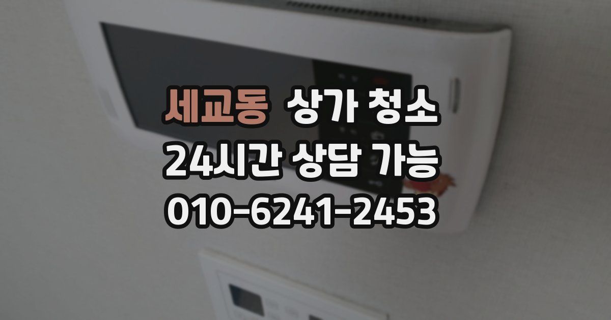 세교동 상가 청소