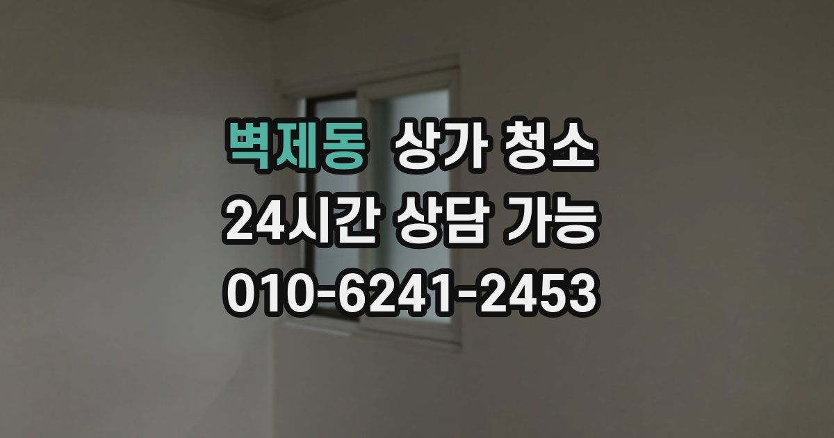 벽제동 상가 청소
