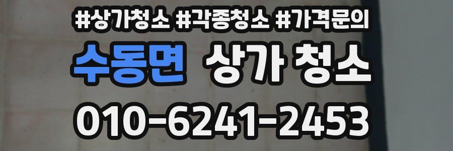 수동면 상가 청소