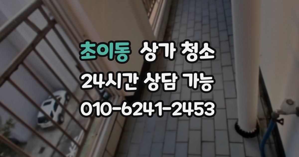 초이동 상가 청소