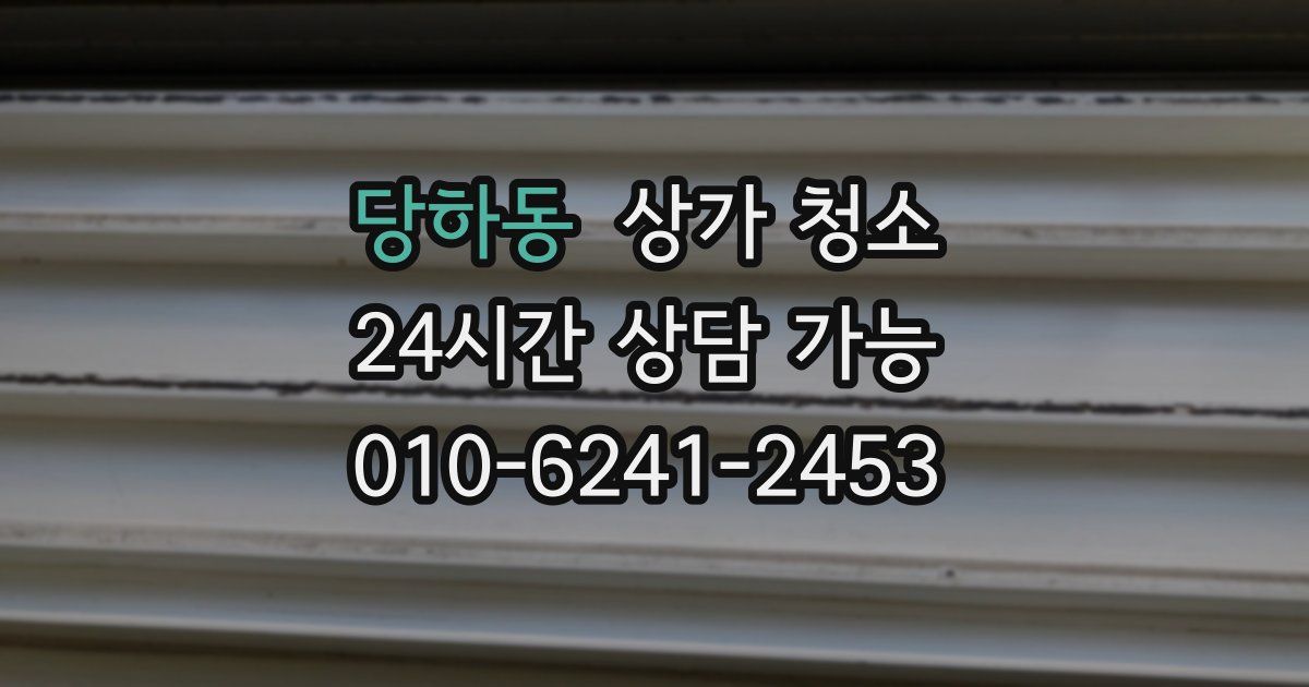 당하동 상가 청소