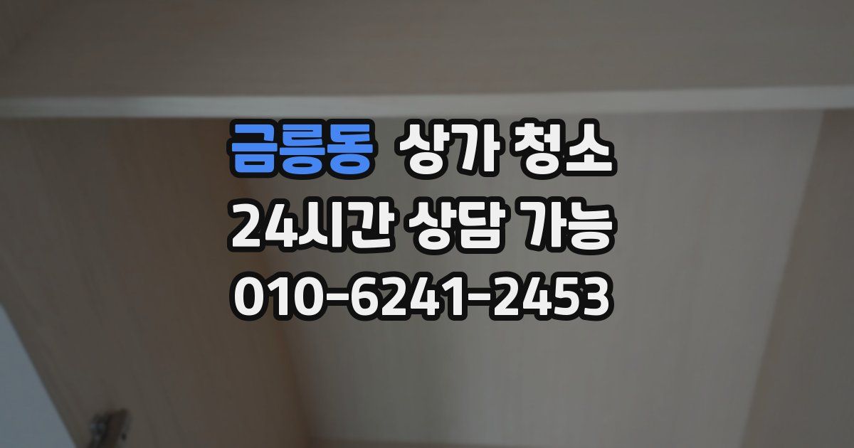금릉동 상가 청소