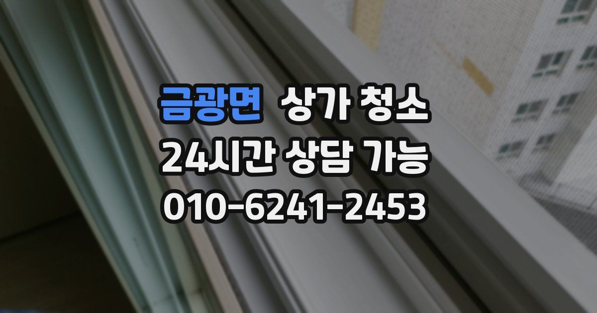 금광면 상가 청소