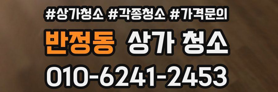 반정동 상가 청소