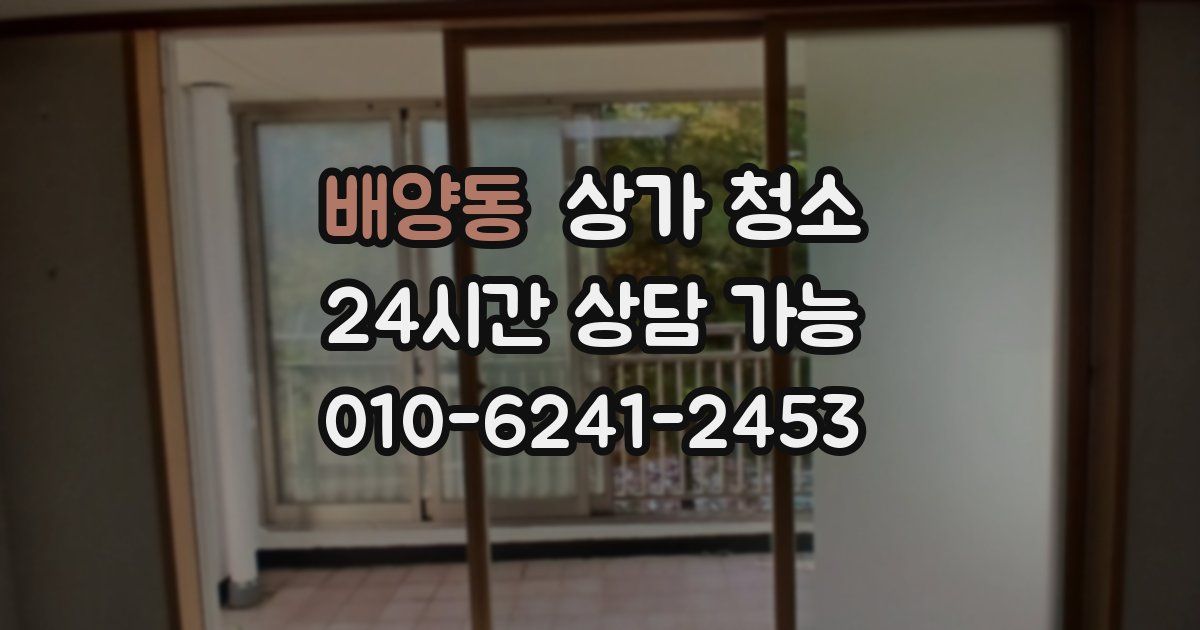 배양동 상가 청소