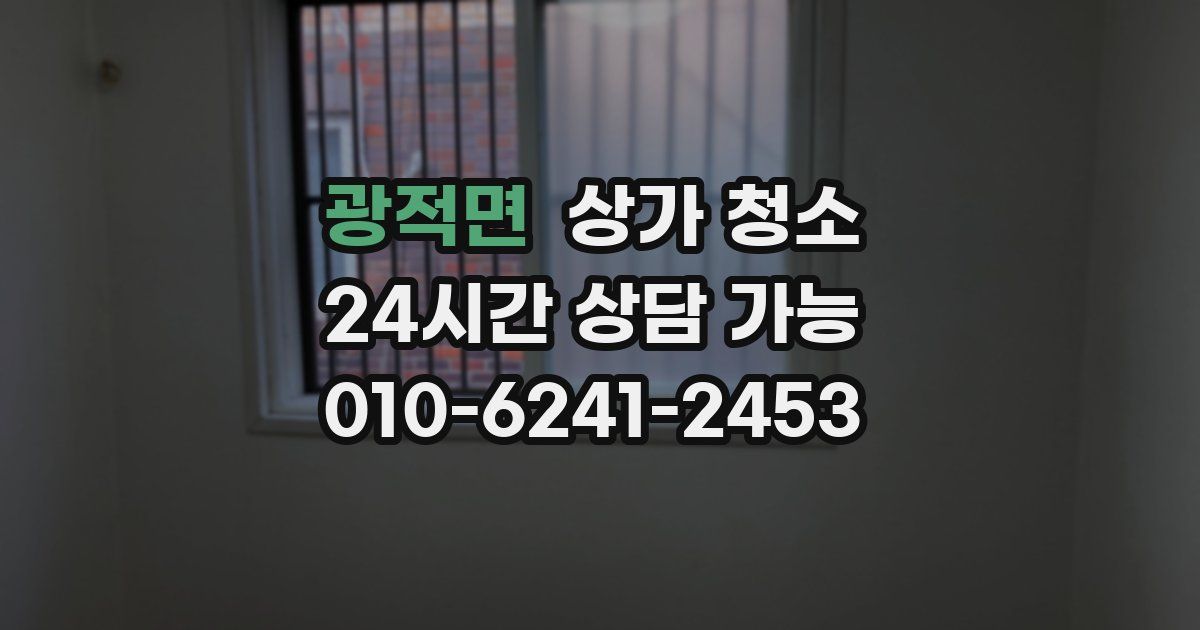 광적면 상가 청소