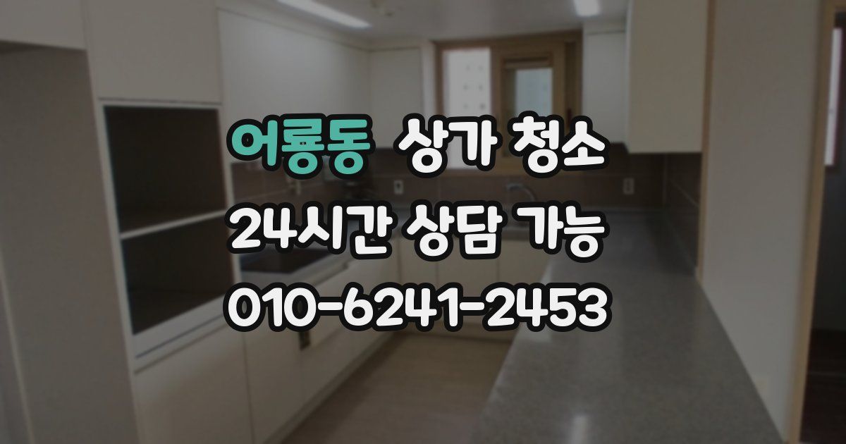 어룡동 상가 청소