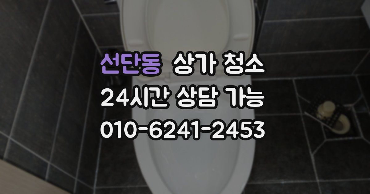 선단동 상가 청소
