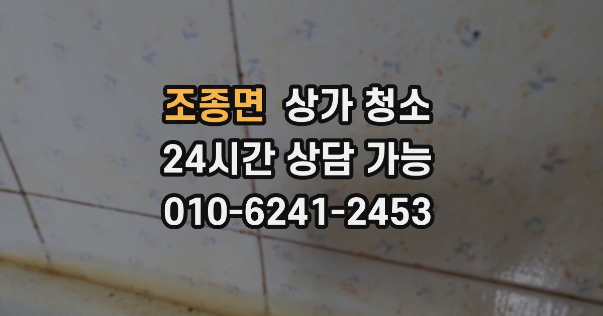 조종면 상가 청소