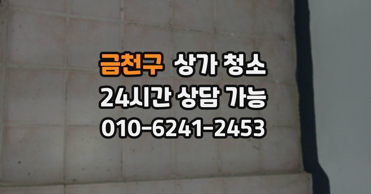 금천구 상가 청소