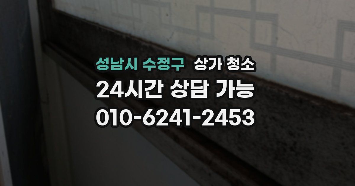 성남시 수정구 상가 청소
