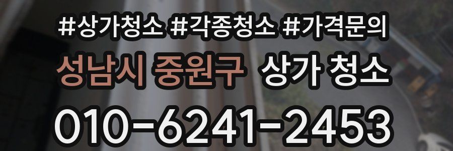 성남시 중원구 상가 청소