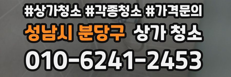 성남시 분당구 상가 청소