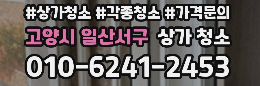 고양시 일산서구 상가 청소