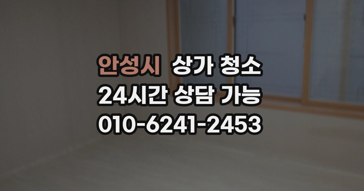 안성시 상가 청소