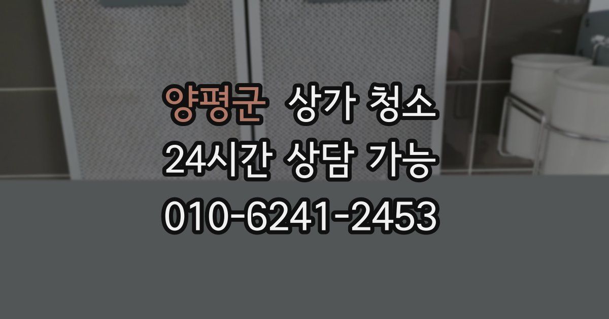 양평군 상가 청소