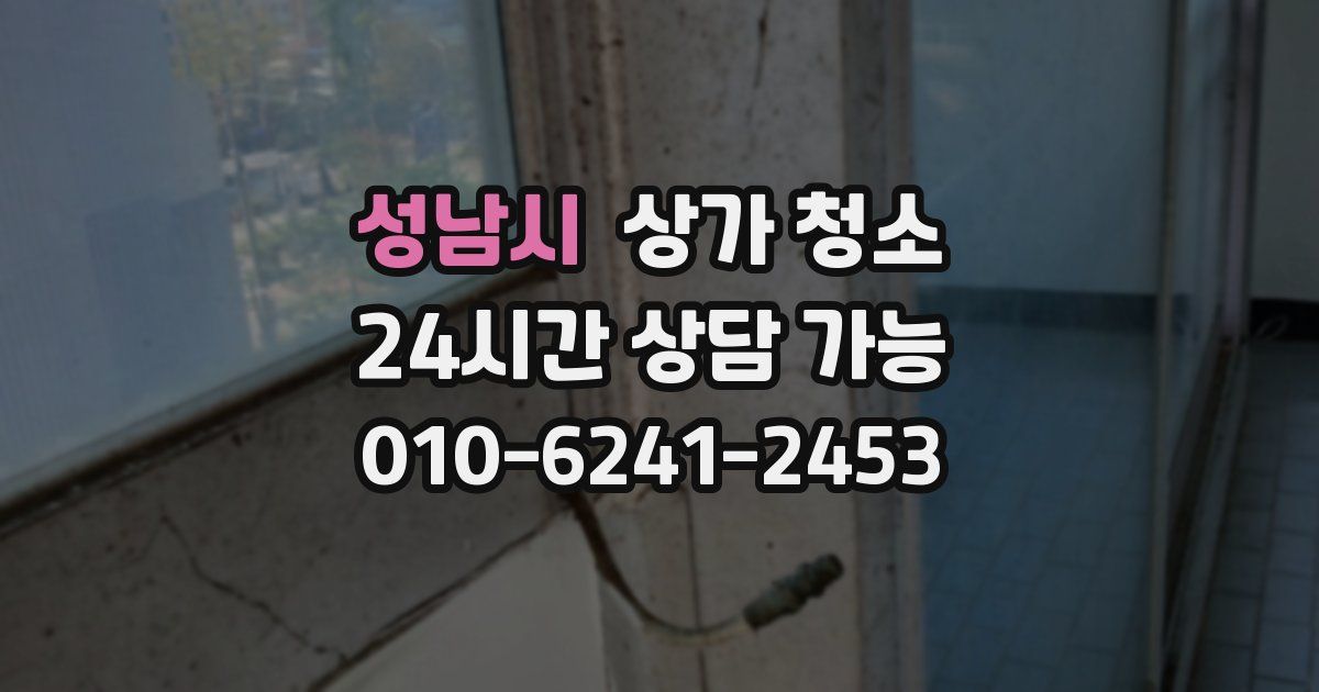 성남시 상가 청소