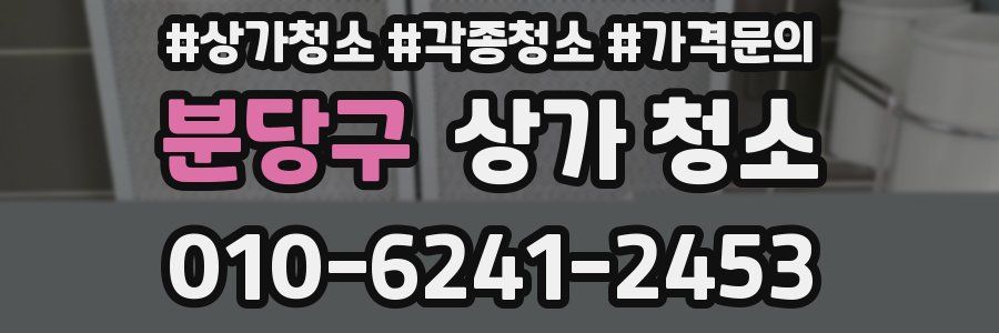 분당구 상가 청소