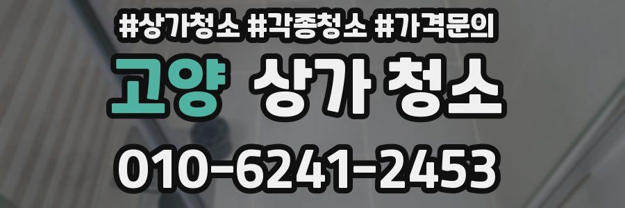 고양 상가 청소