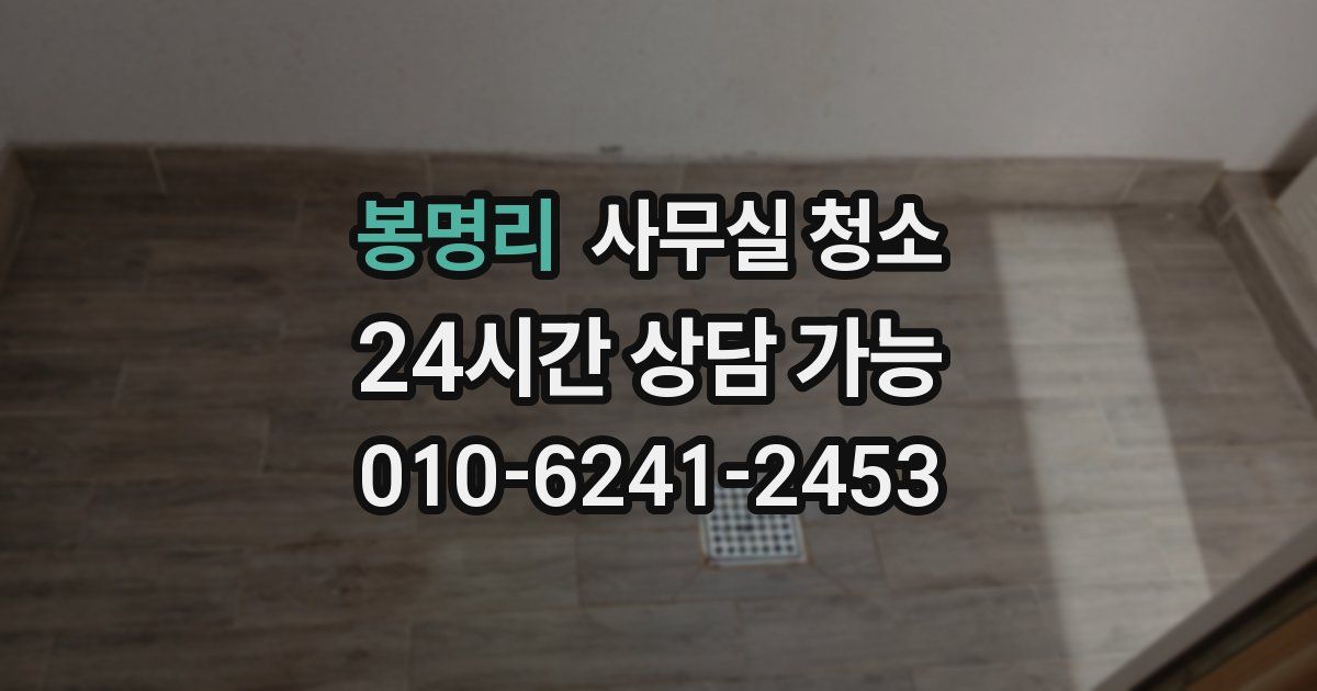 봉명리 사무실 청소