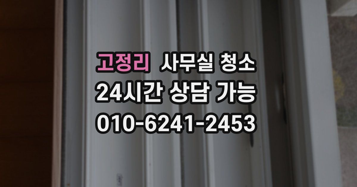 고정리 사무실 청소