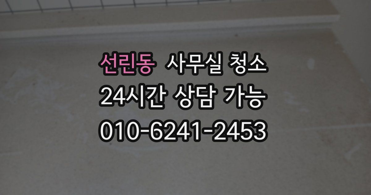 선린동 사무실 청소
