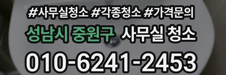 성남시 중원구 사무실 청소