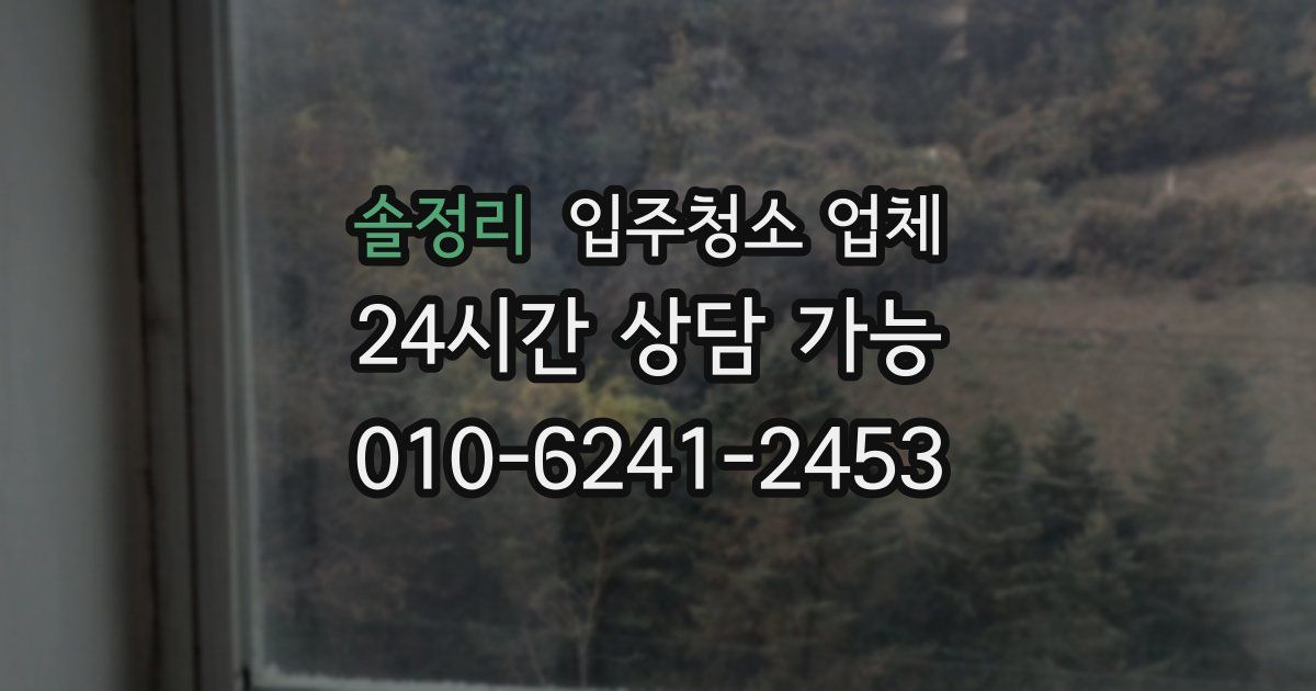 솔정리 입주청소 업체