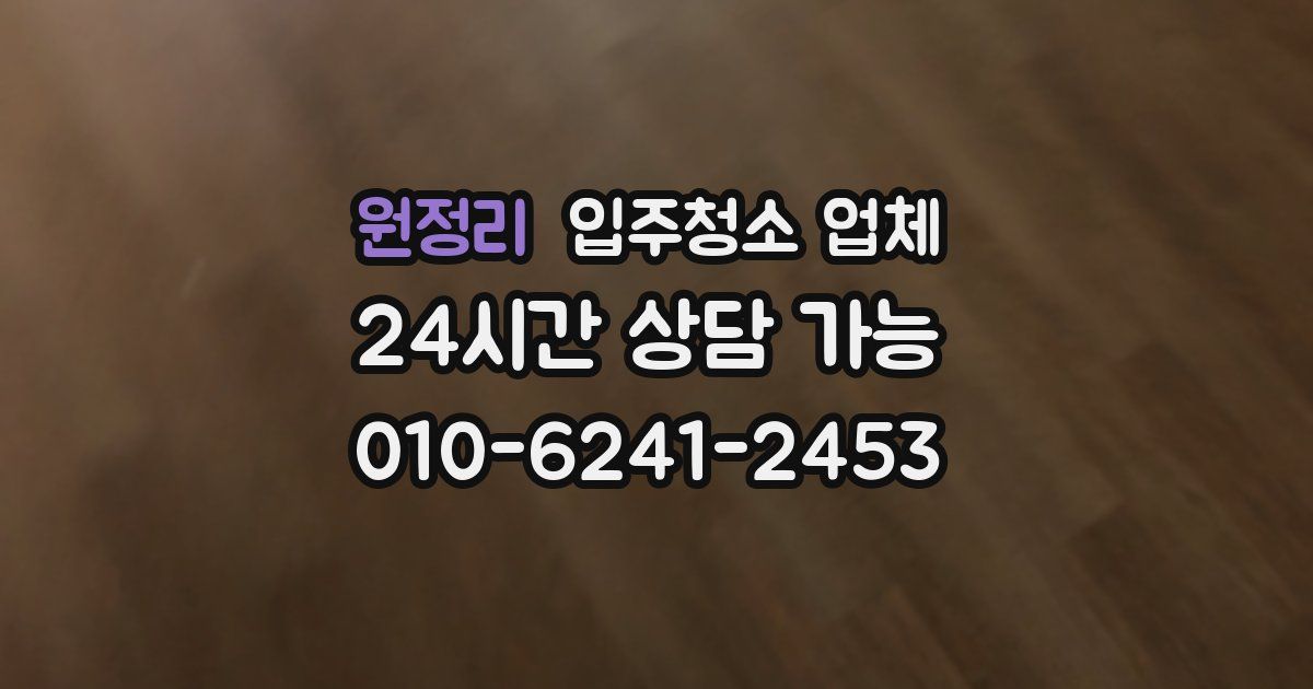 원정리 입주청소 업체
