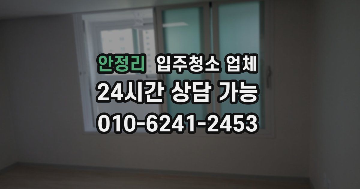 안정리 입주청소 업체