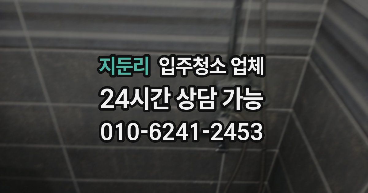 지둔리 입주청소 업체