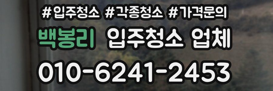 백봉리 입주청소 업체