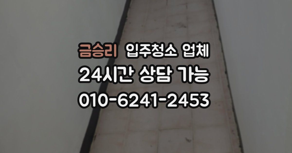 금승리 입주청소 업체