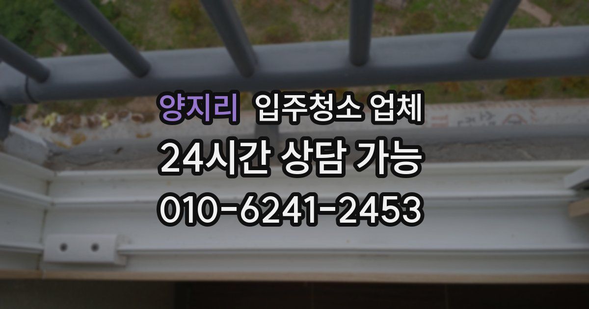 양지리 입주청소 업체