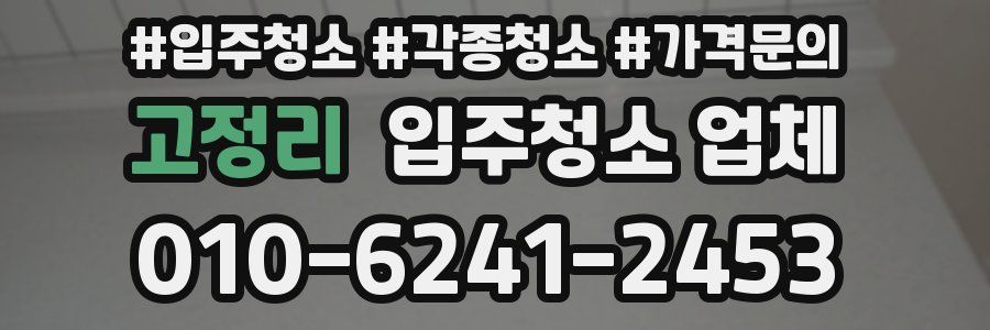 고정리 입주청소 업체