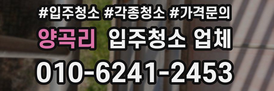 양곡리 입주청소 업체