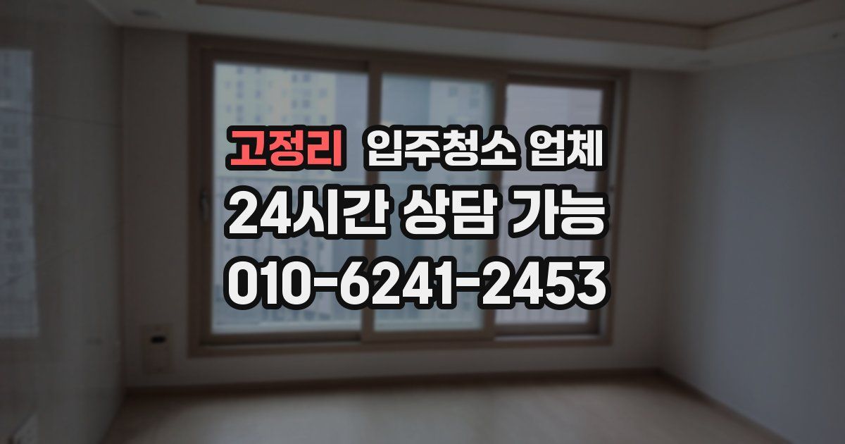 고정리 입주청소 업체