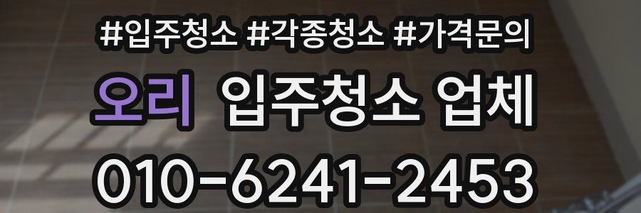 오리 입주청소 업체