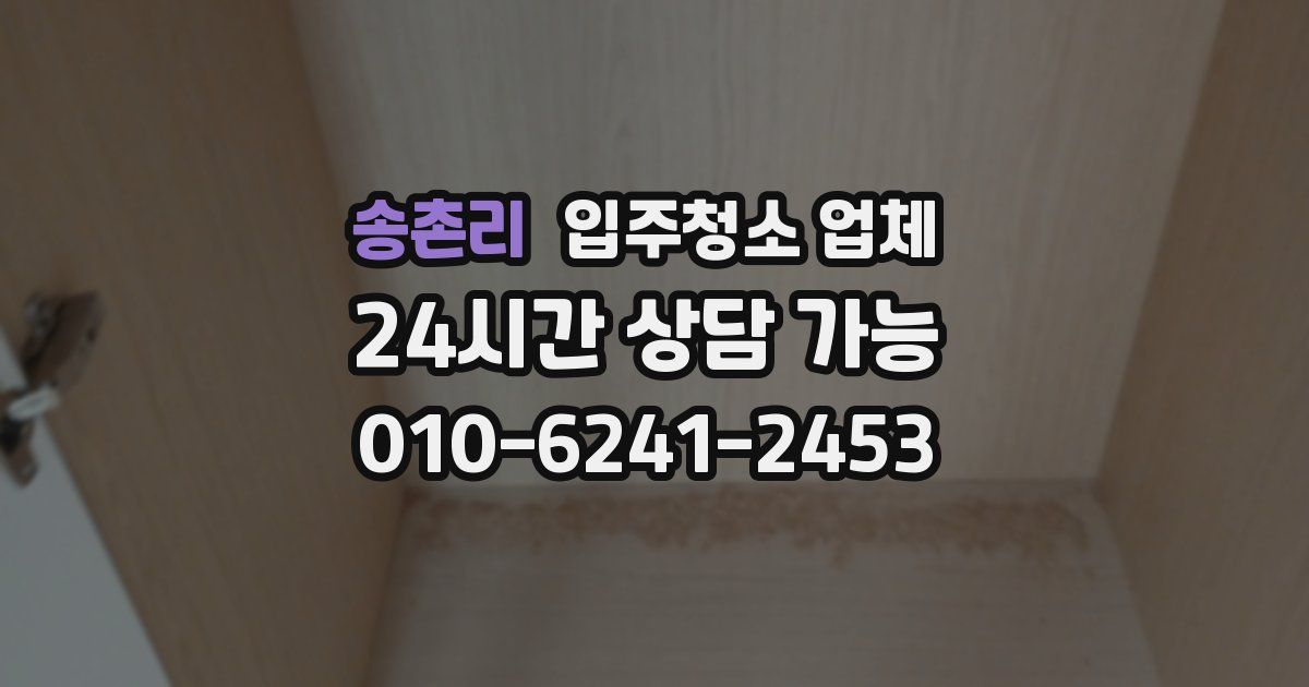 송촌리 입주청소 업체