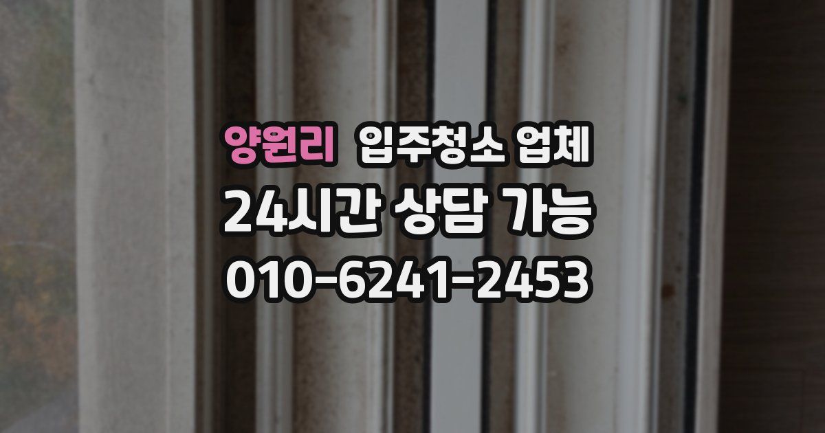 양원리 입주청소 업체